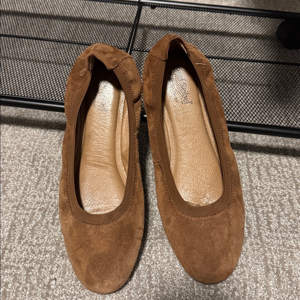 Josef Seibel Women's Brown Suede Ballet Flats